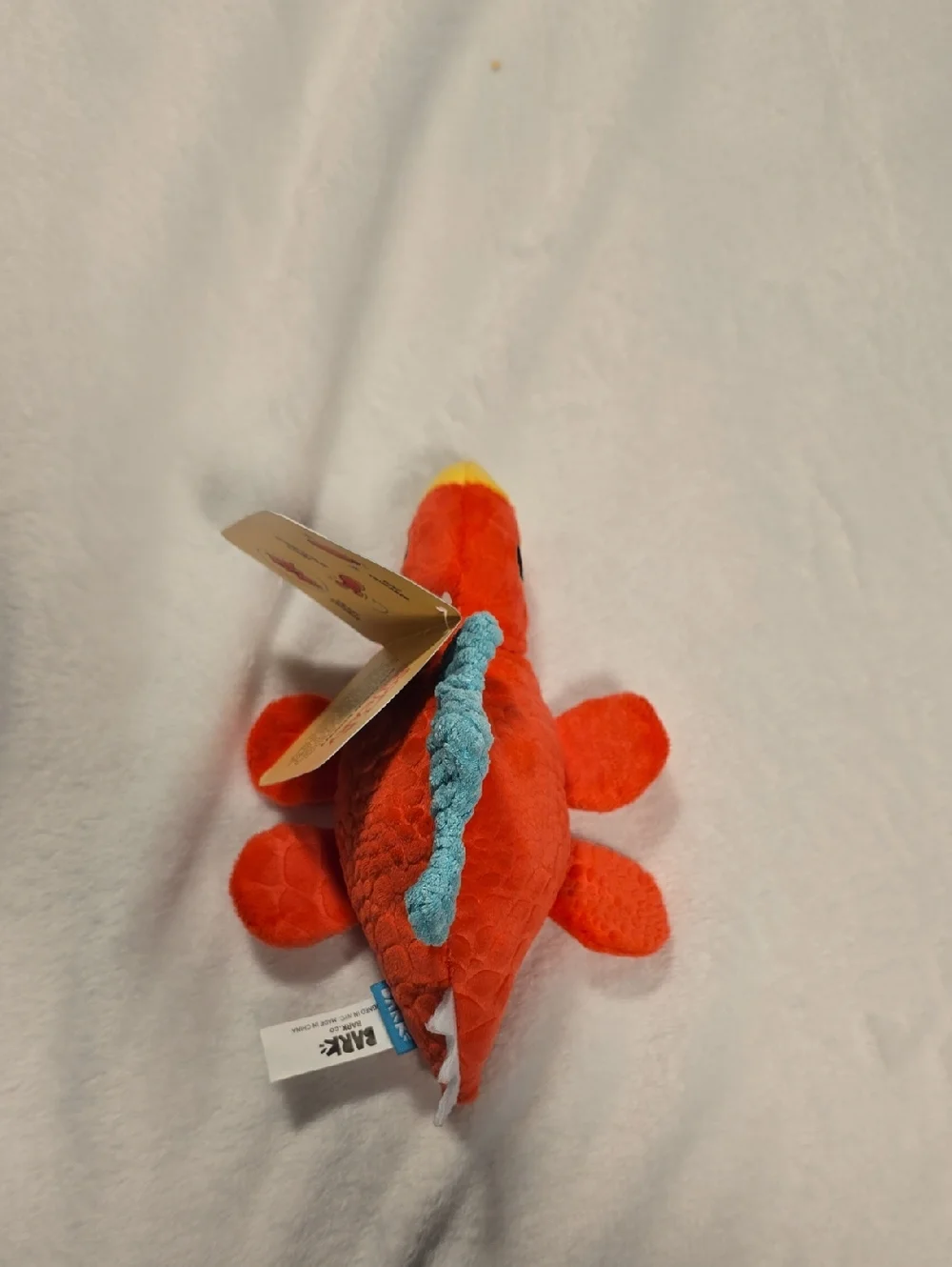 Bark‎ Stella Stegosaurus Plush Dog Toy - Orange, Yellow & Teal Small 0-20 Pounds